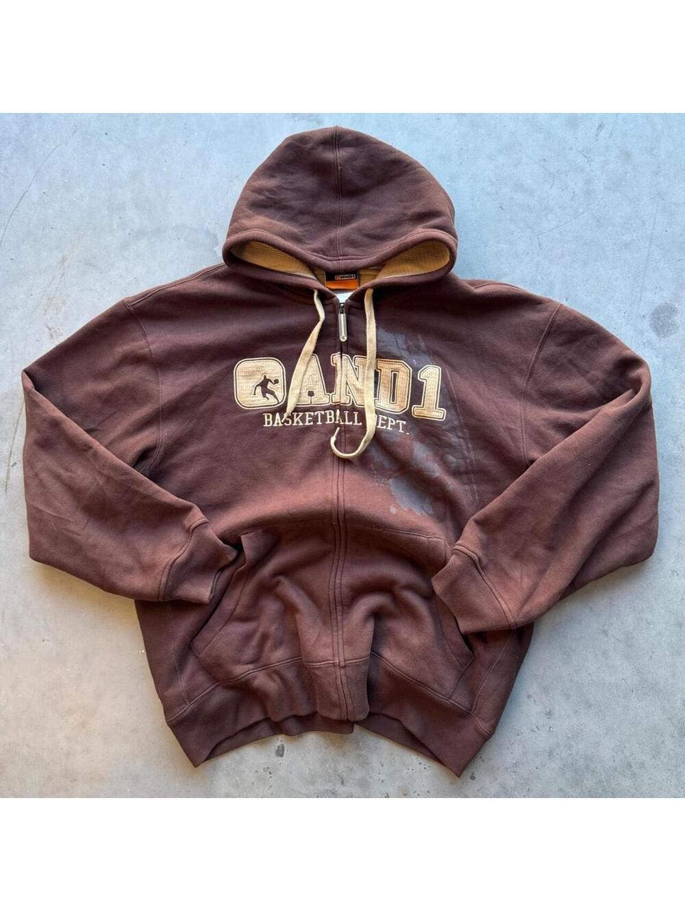y2k AND1 basketball zip-up hoodie